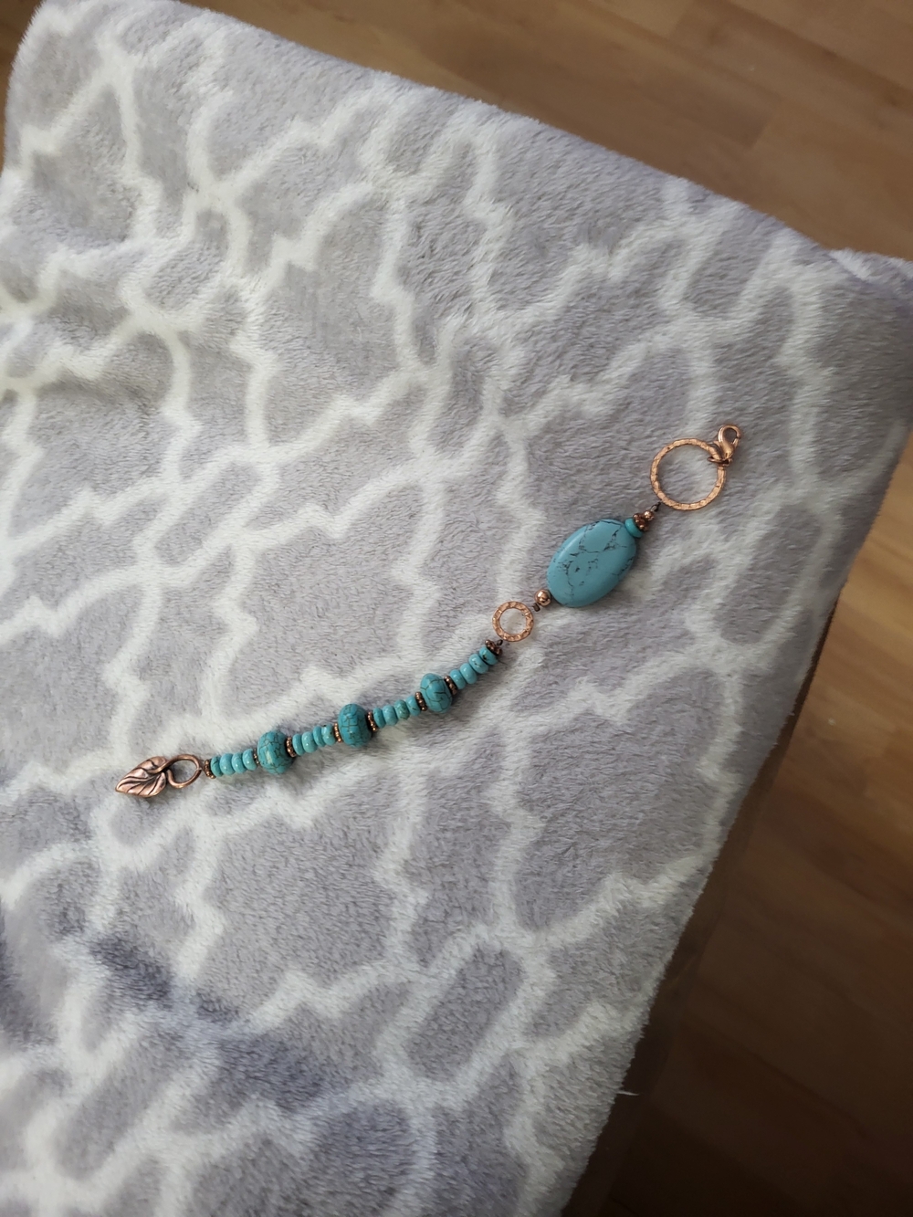 Turquoise Bead and Rose Gold Bracelet - Turquoise